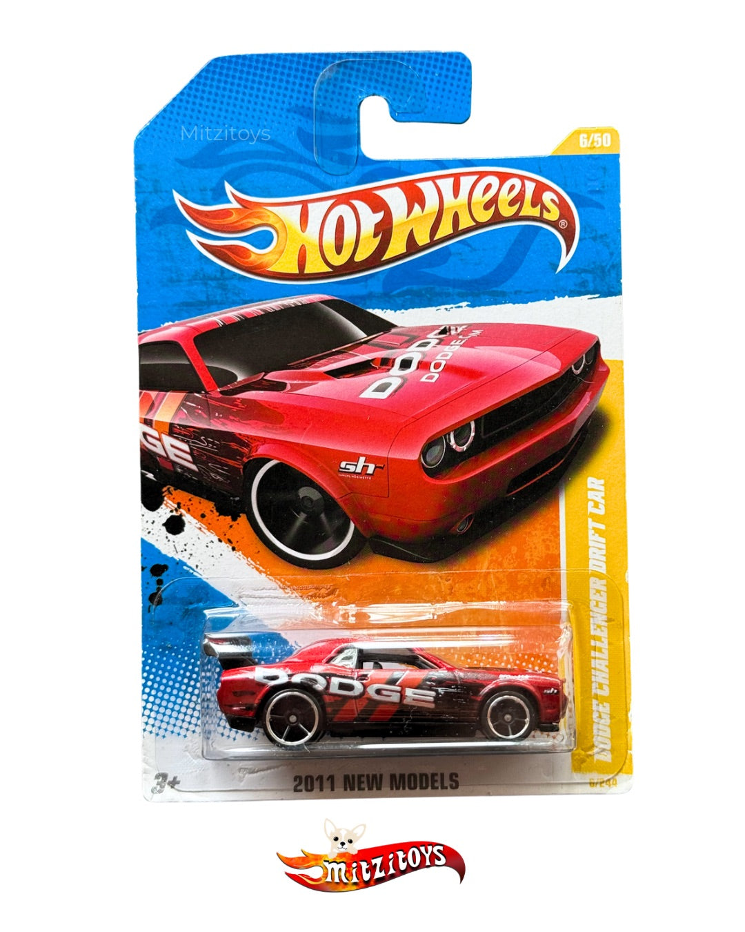 Dodge Challenger Drift Car (6/50) rojo - 2011 New Models - Hot Wheels básico