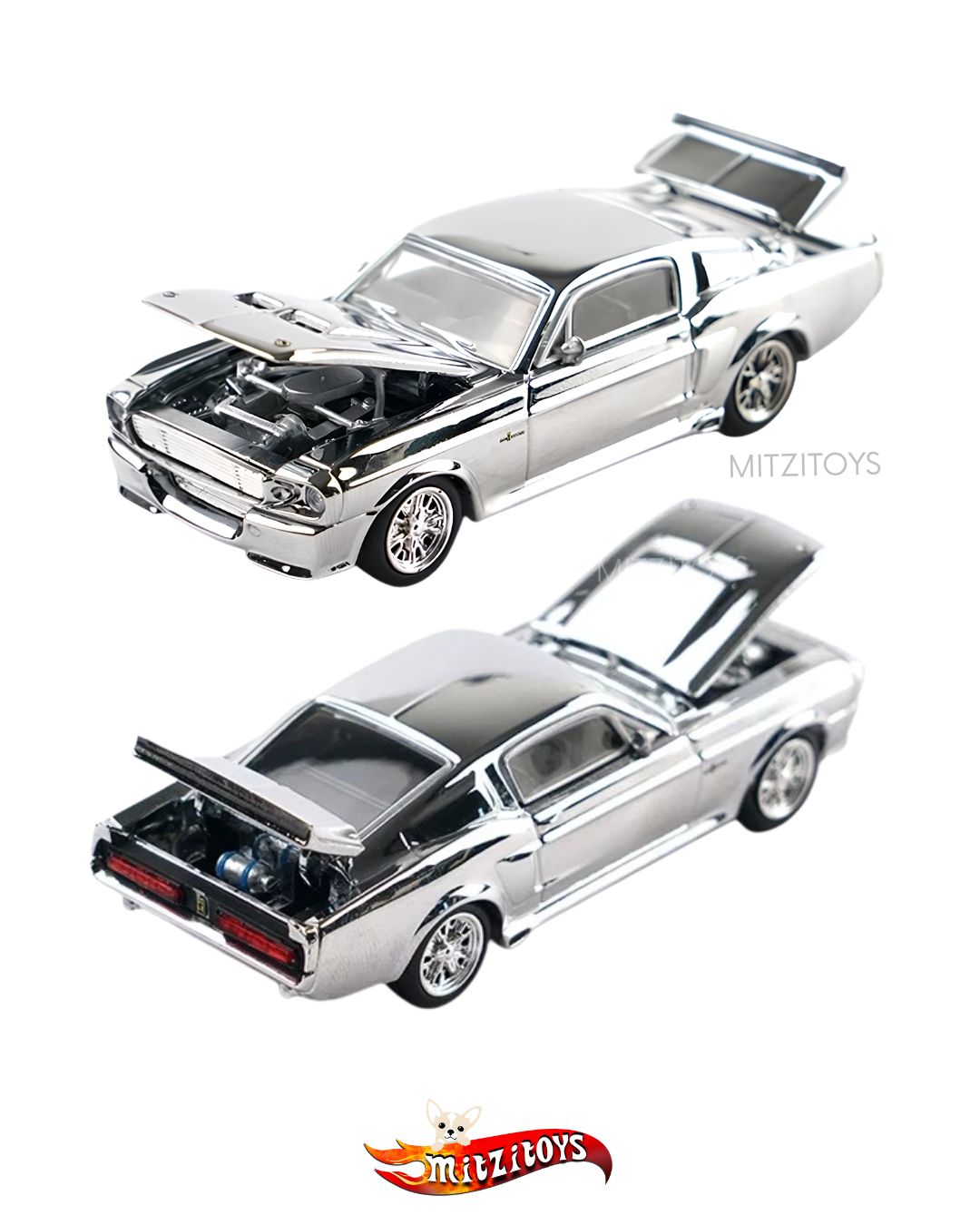 Shelby Mustang GT500 Chrome / Pop Race 1:64