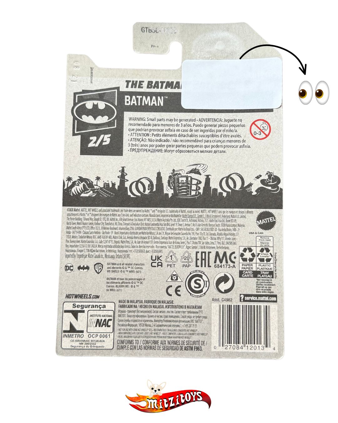 The Batman Batmobile 56/250 detalle / Hot Wheels Mainline Batman Series
