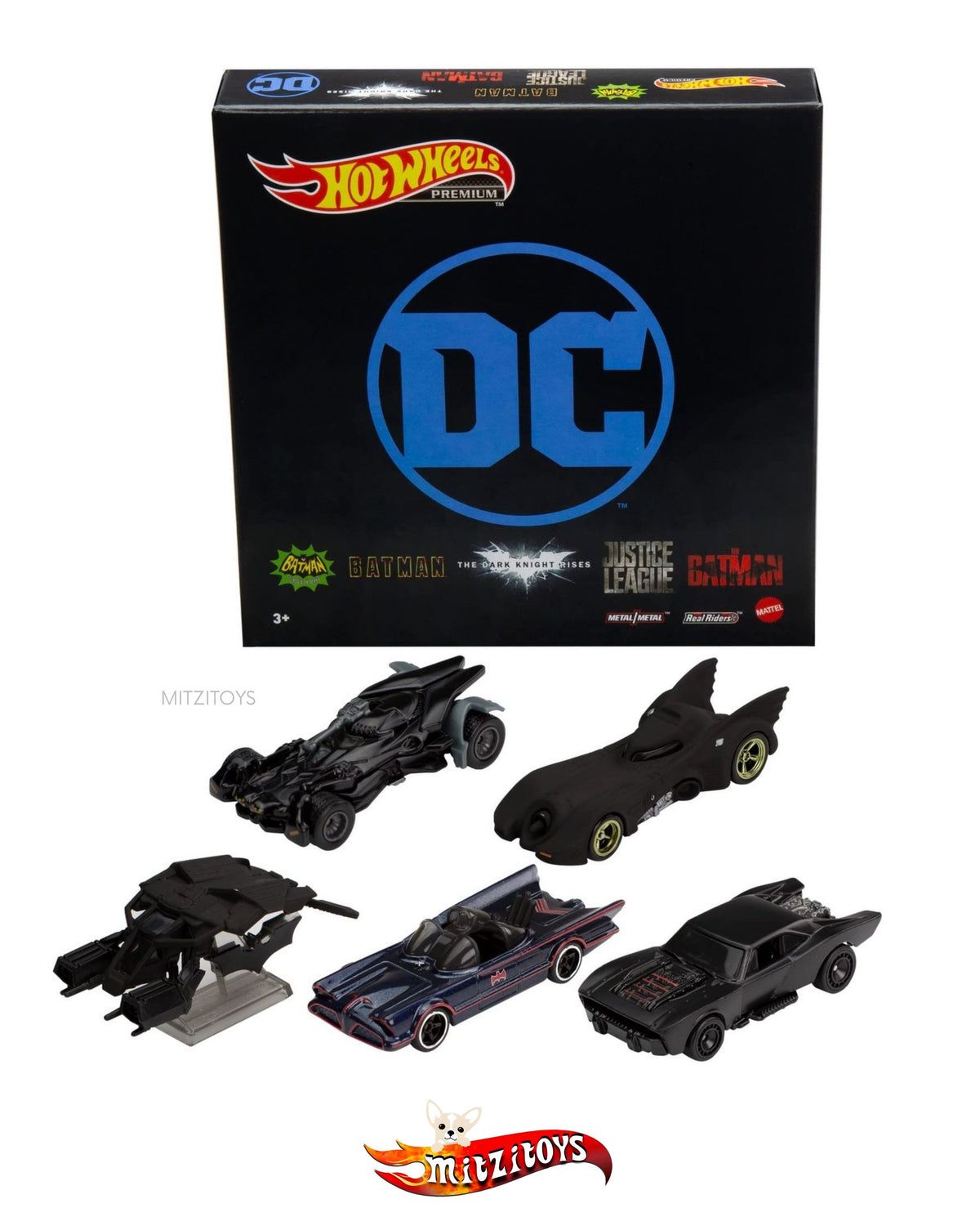 Batmobile Collector Set (5-Pack Box Set) - DC Comics - Hot Wheels Premium