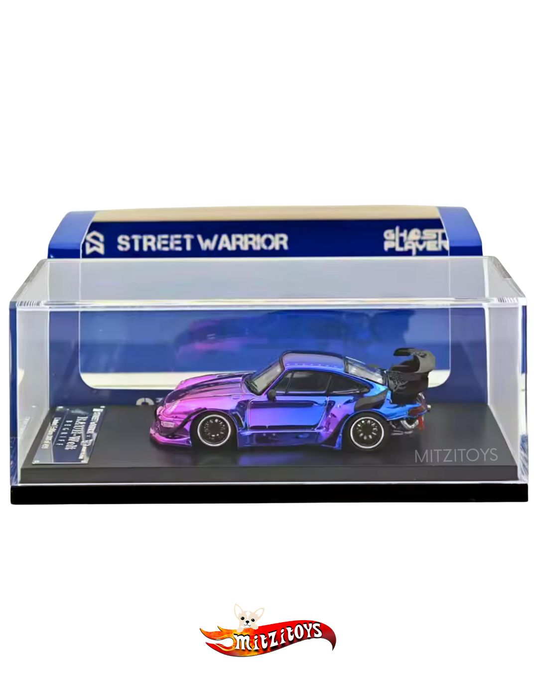Porsche 911 (993) RWB "Begriffe" Chameleon Chrome / Street Warrior - Ghost Player (Limited Edition) 1:64