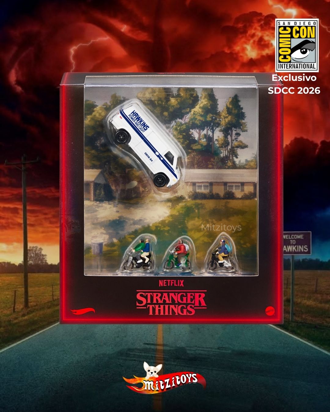 Hot Wheels × Stranger Things: '83 Chevy Van Diorama Set (Exclusivo SDCC 2026)