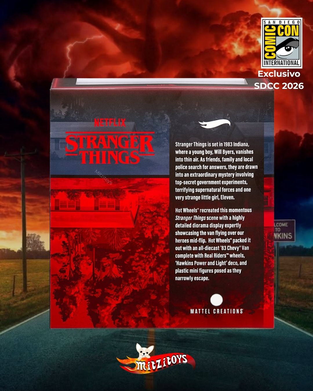 Hot Wheels × Stranger Things: '83 Chevy Van Diorama Set (Exclusivo SDCC 2026)