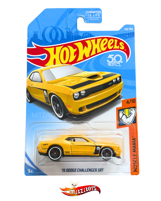 '15 Dodge Challenger SRT (Amarillo), Muscle Mania (4/10), Hot Wheels Básico