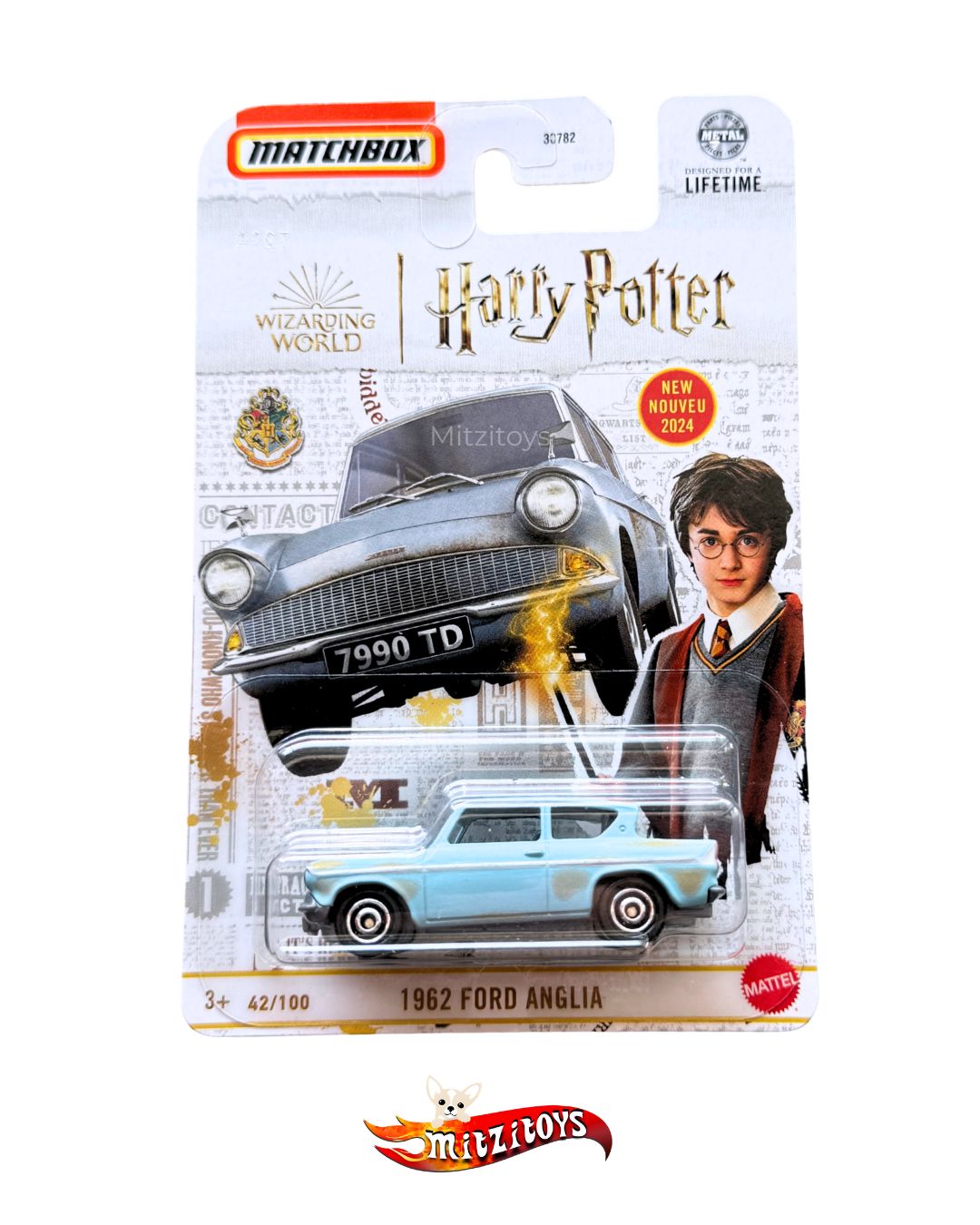 1962 Ford Anglia (42/100) - Harry Potter Wizarding World - Matchbox básico