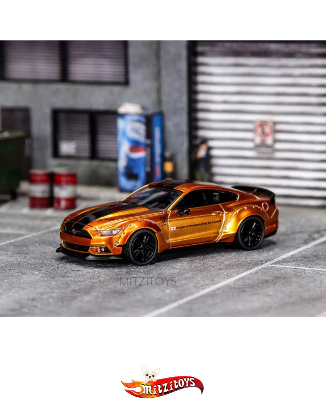 LBWK -Works Ford Mustang; Liberty Walk Gold; #647; Mini GT