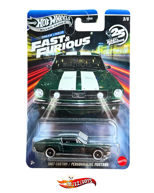 '67 Custom Mustang (Verde) Fast & Furious (3/5)  Hot Wheels Silver Series