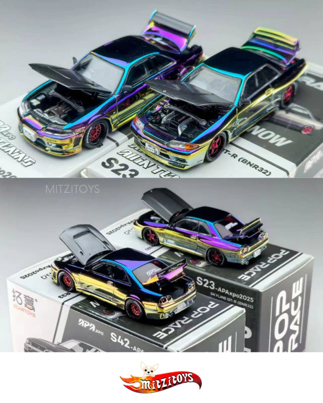 NISSAN SKYLINE GT-R R33 APAXPO 2025 – ¡EDICIÓN ESPECIAL DE CONVENCIÓN! Pop Race x XCartoys (1/64)
