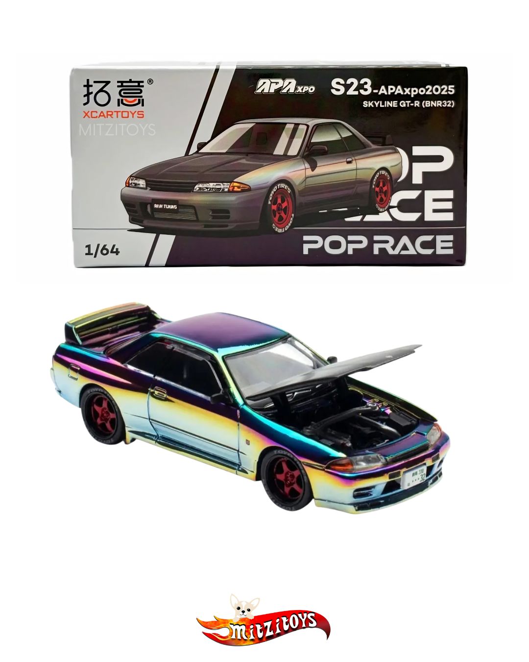 Nissan Skyline GT-R (BNR32)- Pop Race x XCartoys Exclusive S23-APAxpo2025
