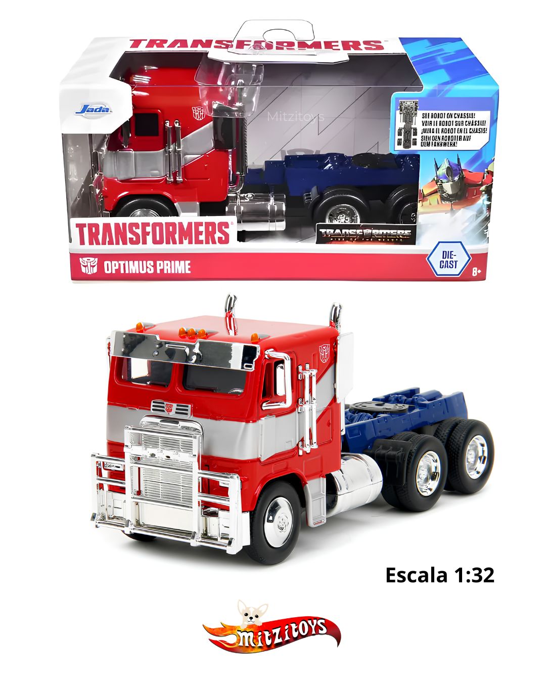 Transformers Optimus Prime Freightliner FL86 (Escala 1:32) - Jada Toys 