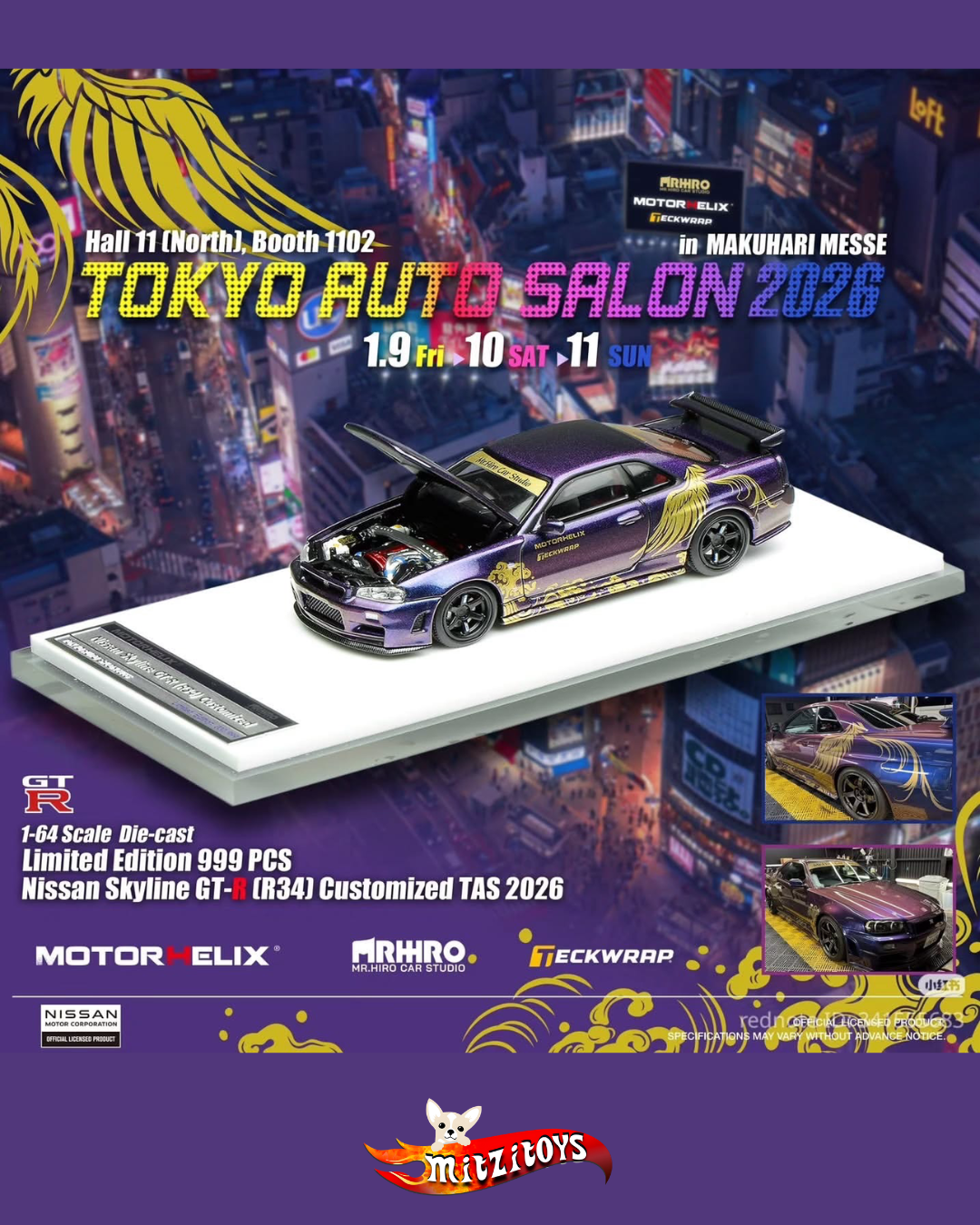 Nissan Skyline GT-R (R34) Customized TAS 2026 Motorhelix Limited Edition 999 Pzs Tokyo Auto Salon