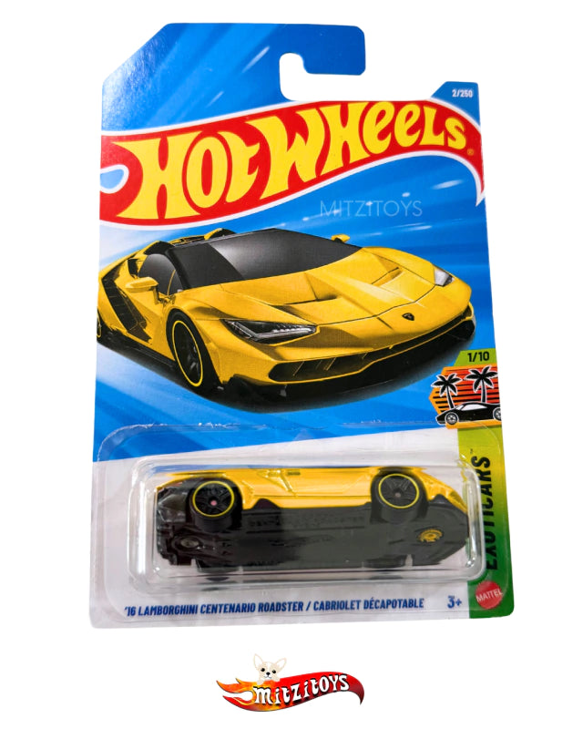 ’16 LAMBORGHINI CENTENARIO ROADSTER Amarillo - Hot Wheels - HW Exotics (1/10)