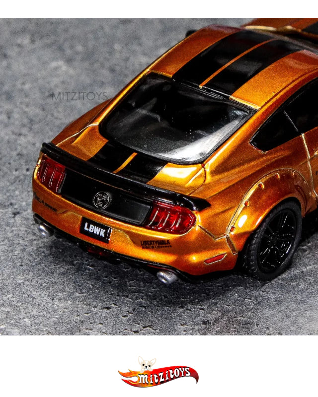 LBWK -Works Ford Mustang; Liberty Walk Gold; #647; Mini GT