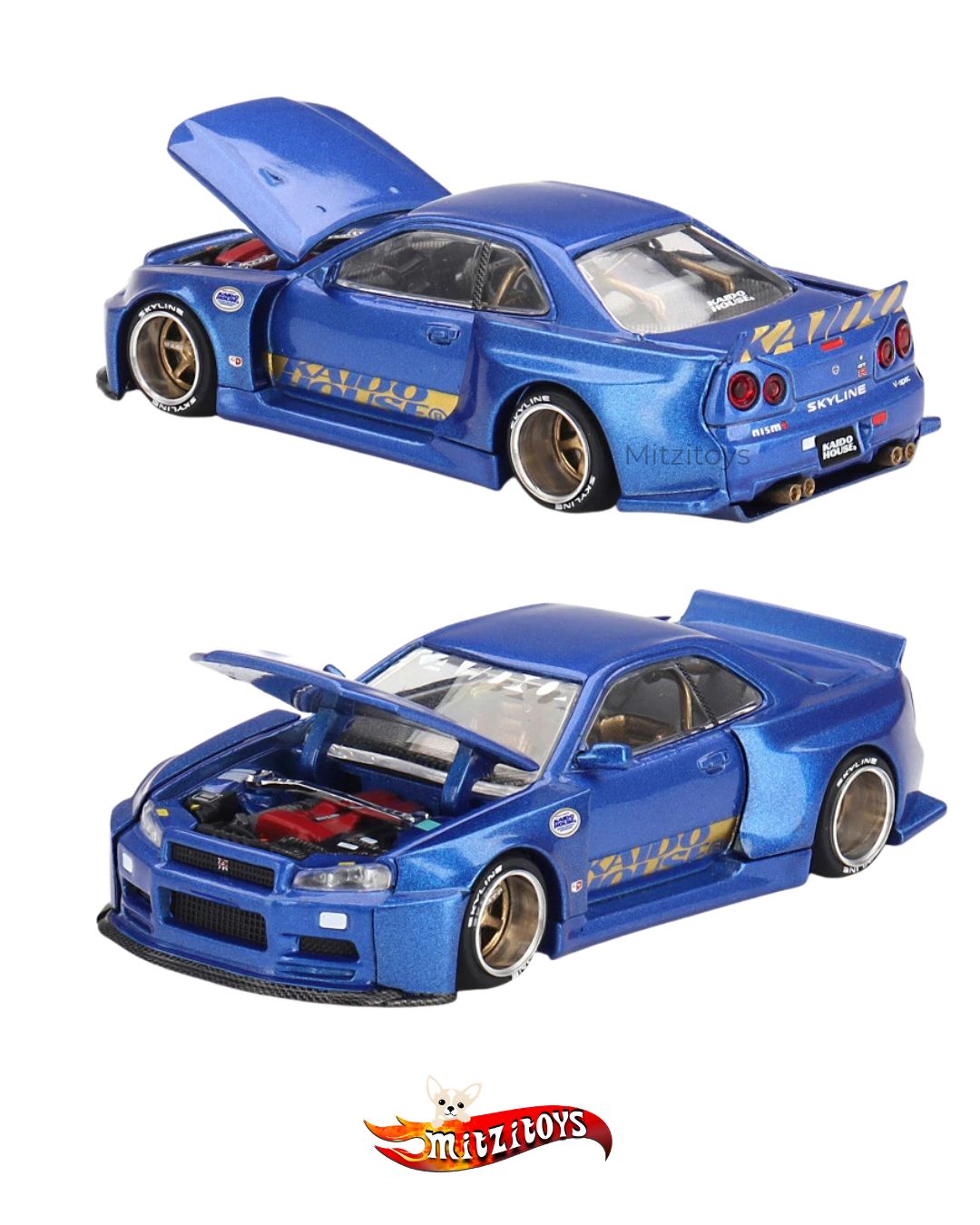 Nissan Skyline GT-R R34 Kaido Works Shinjuku V2 //158 - Kaido House - Mini GT