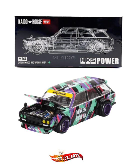 Datsun Kaido 510 Wagon HKS V1 - Kaido House x Mini GT (1/64)