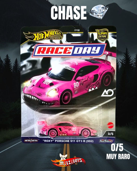 "Roxy" Porsche 911 GT3 R (992) Pink CHASE (0/5) - Hot Wheels Premium Car Culture Race Day