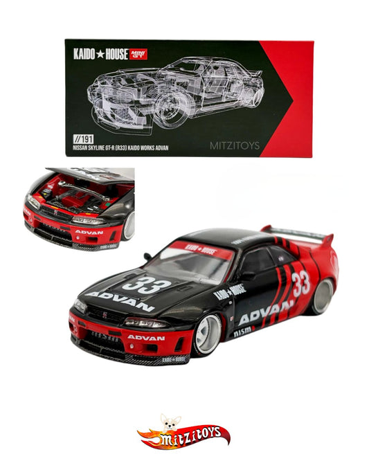 Nissan Skyline GT-R (R33) Advan Kaido House x Mini GT