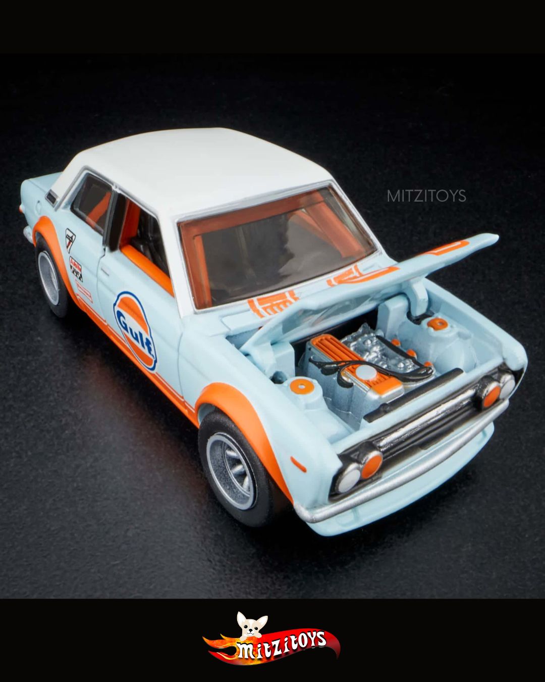 Datsun Bluebird 510 - Hot Wheels RLC (Red Line Club) Exclusive: Gulf Racing
