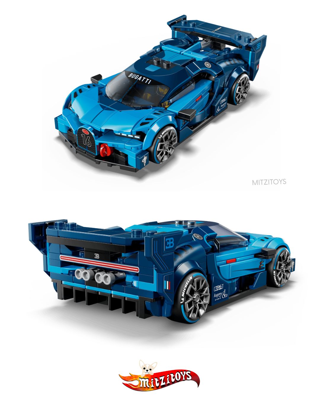 Bugatti Vision Gran Turismo detalle.- LEGO Speed Champions - Set de construcción