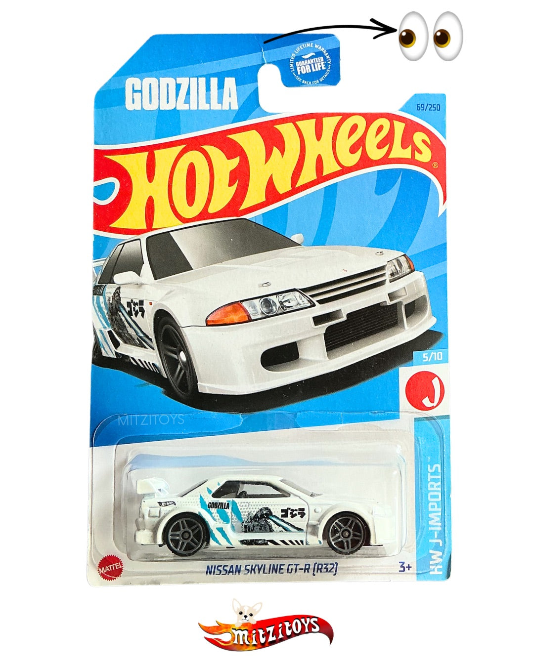 Nissan Skyline GT-R R32 Detalle (69/250) - HW J-Imports (5/10) - Edición Godzilla - Hot Wheels Mainline