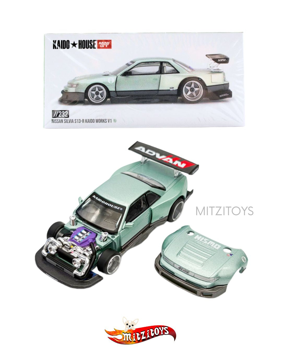 Nissan Silvia S13-R Kaido Works V1 (#232) - Kaido House x MINI GT
