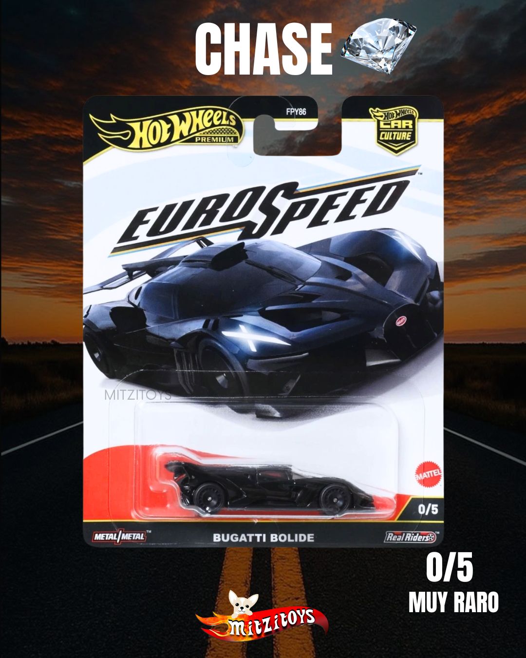 Bugatti Bolide CHASE (0/5) - Hot Wheels Car Culture: Euro Speed - Premium