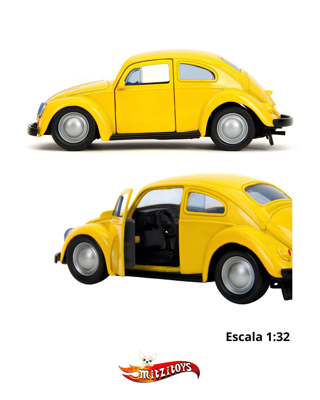 Transformers Bumblebee Vocho Volkswagen Beetle (Escala 1:32) - Jada Toys ￼