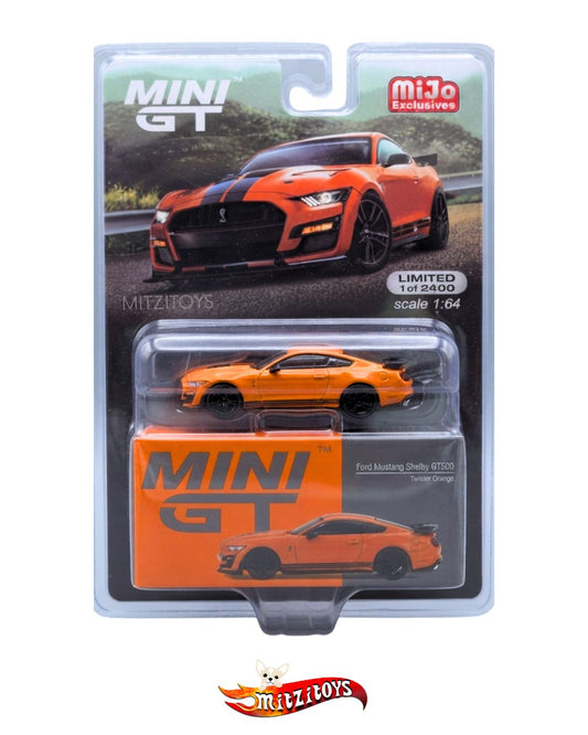 Ford Mustang Shelby GT500 Twister Orange / MiJo Exclusives (Limited 1 of 2400) - Mini GT 1:64