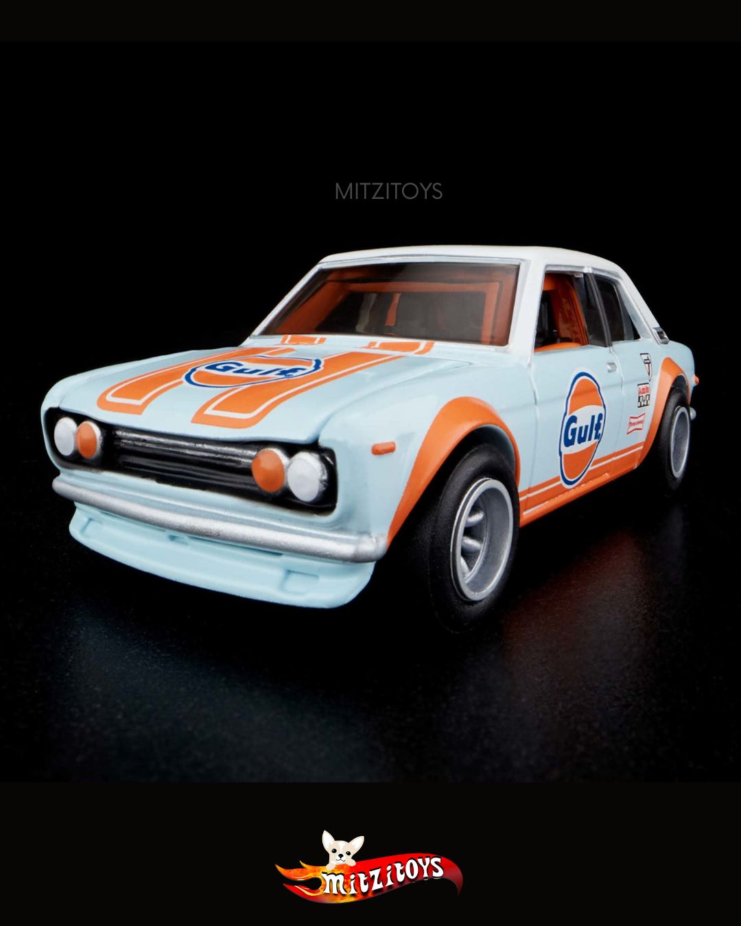 Datsun Bluebird 510 - Hot Wheels RLC (Red Line Club) Exclusive: Gulf Racing