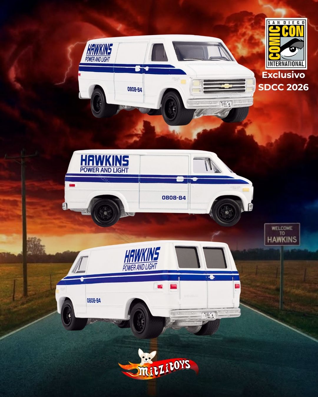 Hot Wheels × Stranger Things: '83 Chevy Van Diorama Set (Exclusivo SDCC 2026)