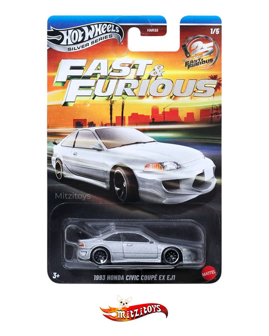1993 Honda Civic Coupé EX EJ1 (1/5) - Fast & Furious - Hot Wheels Silver