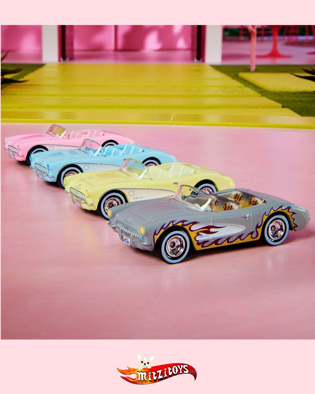 1956 Corvette Collector Set (4-Pack) - Barbie The Movie - Premium