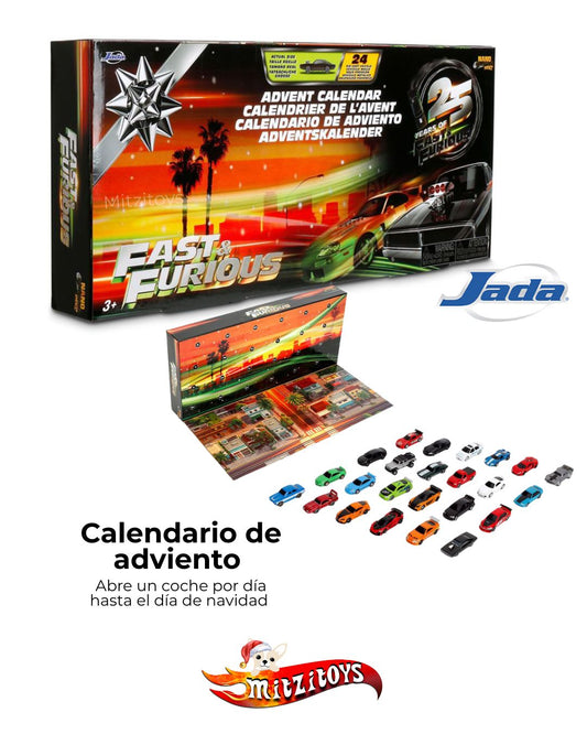 Fast & Furious Advent Calendar Calendario adviento navidad (Nano Hollywood Rides) - Jada Toys