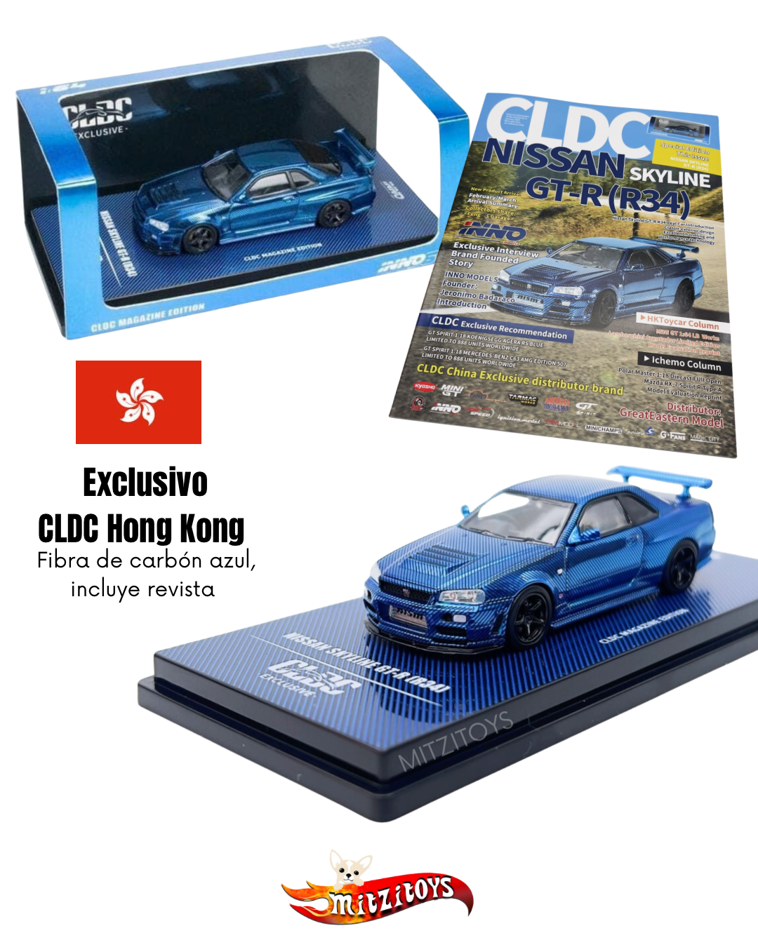 Nissan Skyline GT-R (R34) Exclusivo CLDC Hong Kong Magazine Edition - INNO64