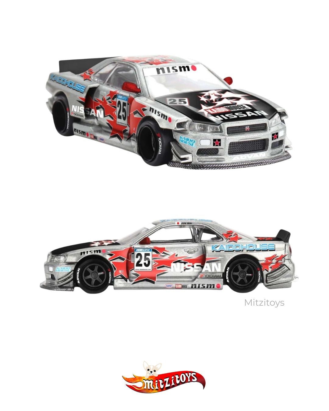 Nissan Skyline GT-R R34 Kaido Star Racing V1 (#197) - Kaido House x Mini GT