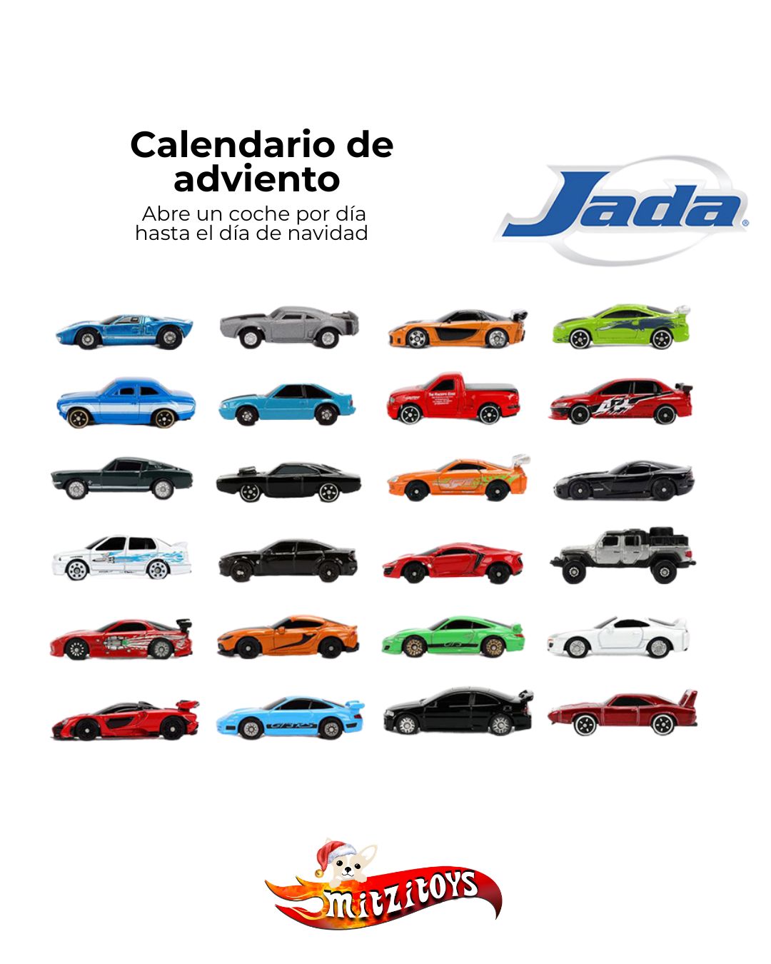 Fast & Furious Advent Calendar Calendario adviento navidad (Nano Hollywood Rides) - Jada Toys