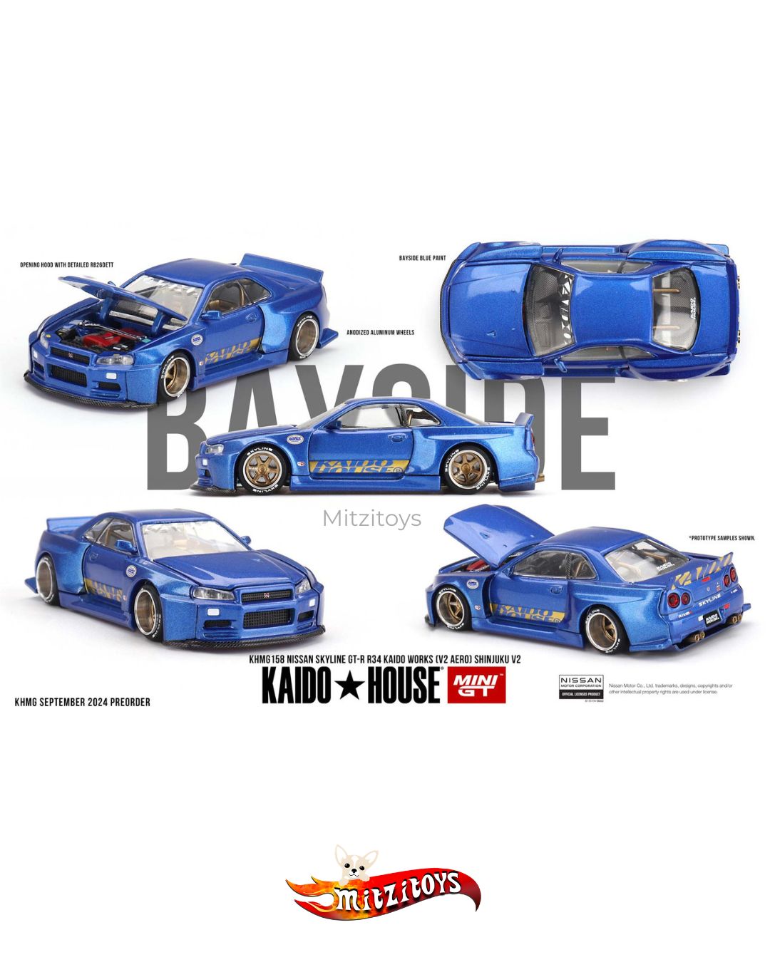 Nissan Skyline GT-R R34 Kaido Works Shinjuku V2 //158 - Kaido House - Mini GT