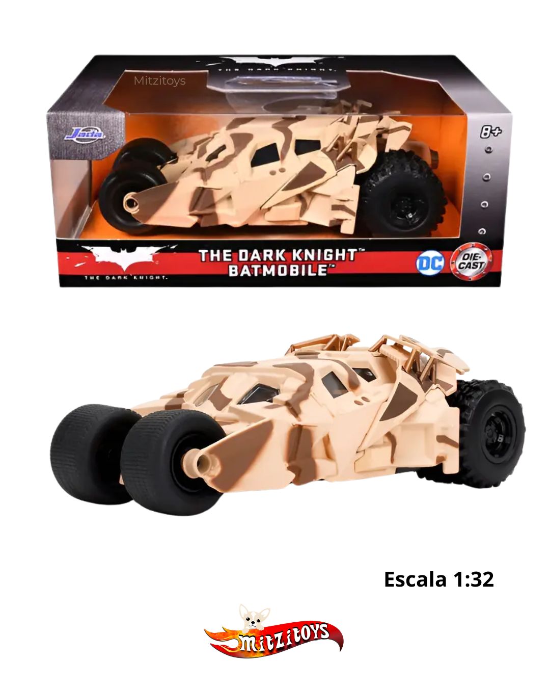 The Dark Knight Camouflage Batmobile Tumbler (Escala 1:32) - Jada Toys 