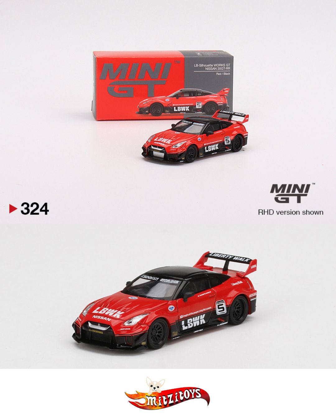 LB-Silhouette WORKS GT Nissan 35GT-RR (Nº 324) Skyline - Mijo Exclusives - Mini GT 1:64