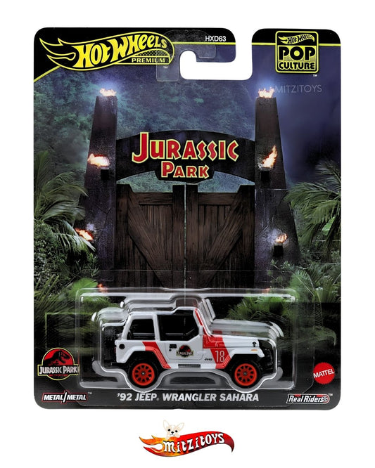 '92 Jeep Wrangler Sahara Jurassic Park / Pop Culture - Hot Wheels Premium