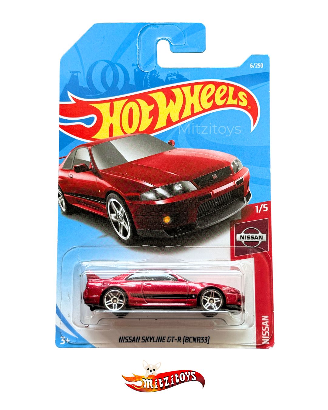 Nissan Skyline GT-R R33 (1/5) - Nissan (6/250) - Hot Wheels básico