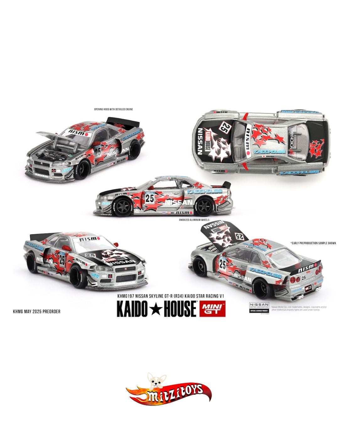 Nissan Skyline GT-R R34 Kaido Star Racing V1 (#197) - Kaido House x Mini GT