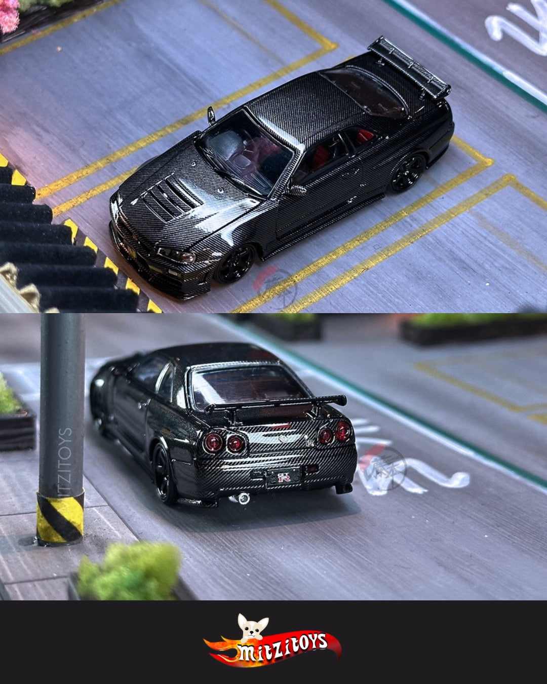 Nissan GT-R R34 Full Carbon Fiber / Time Top (Limited Edition) 1:64