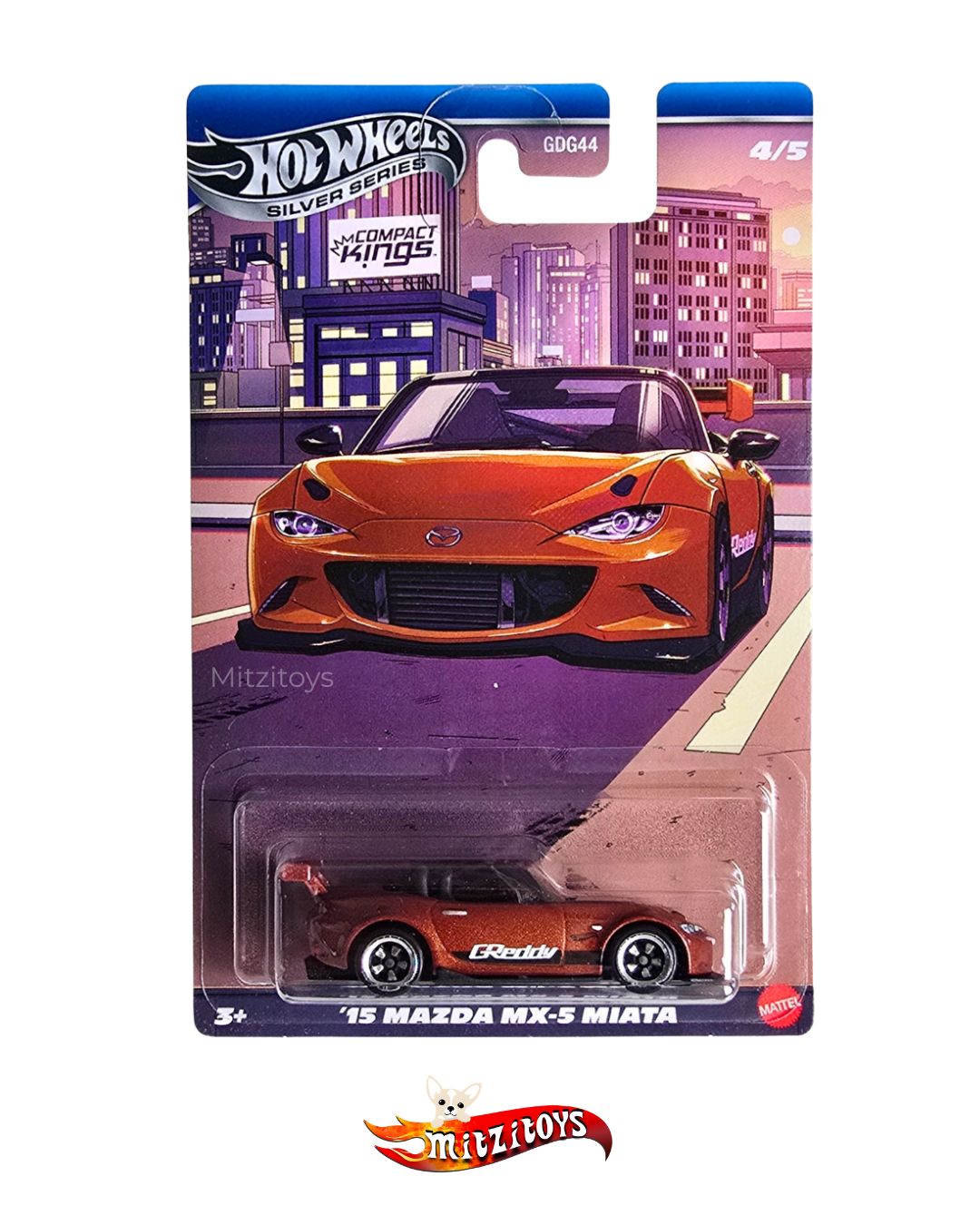‘15 Mazda MX-5 Miata (4/5) - Compact Kings - Hot Wheels Silver