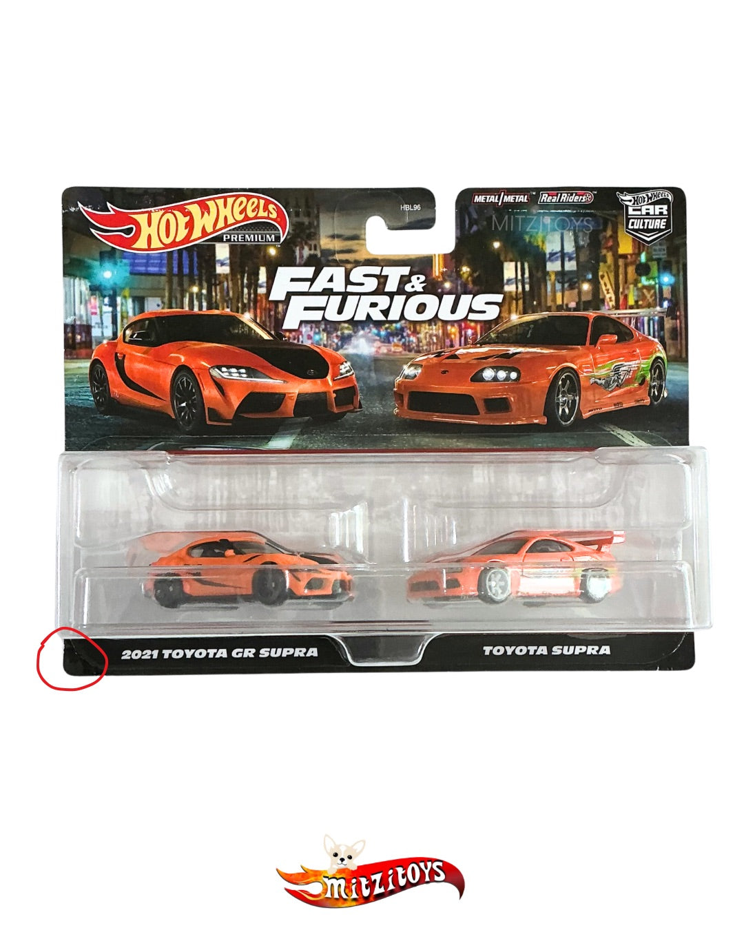 Fast & Furious Toyota Supra Premium 2-Pack (Detalle en Esquina) - Hot Wheels Car Culture