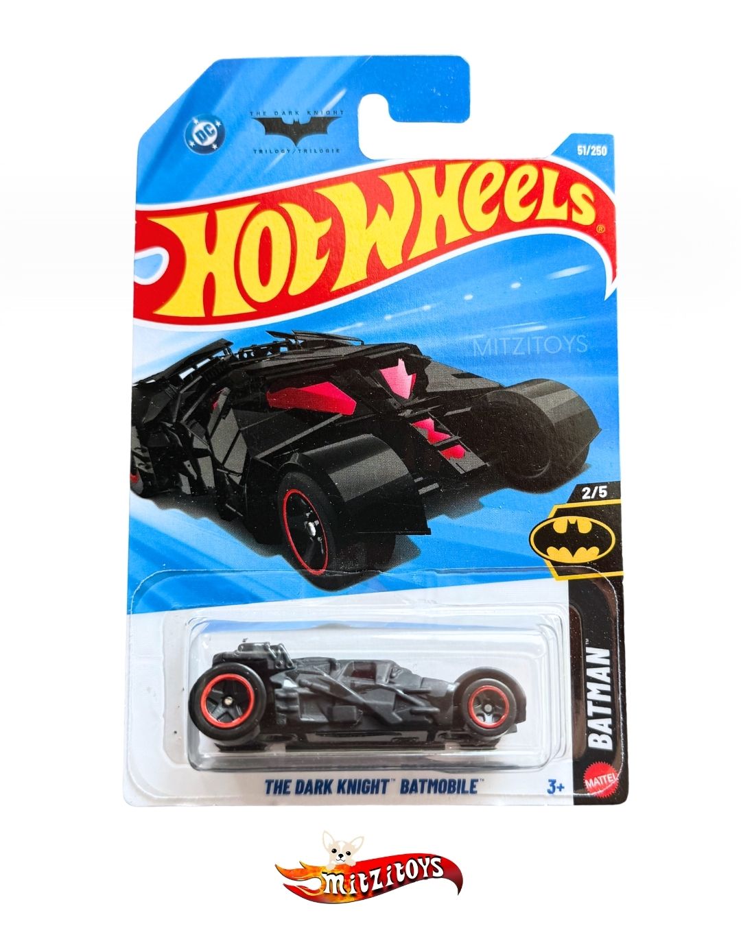 The Dark Knight Batmobile (2/5) - Batman - Hot Wheels Básico