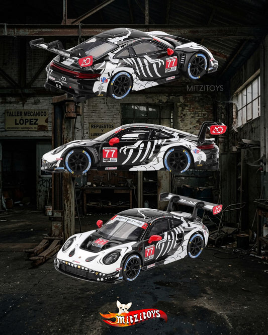 Porsche Rexy Skeletor 911 GT3 R #77 - AO Racing 2023 IMSA Petit Le Mans - Mini GT 1:64