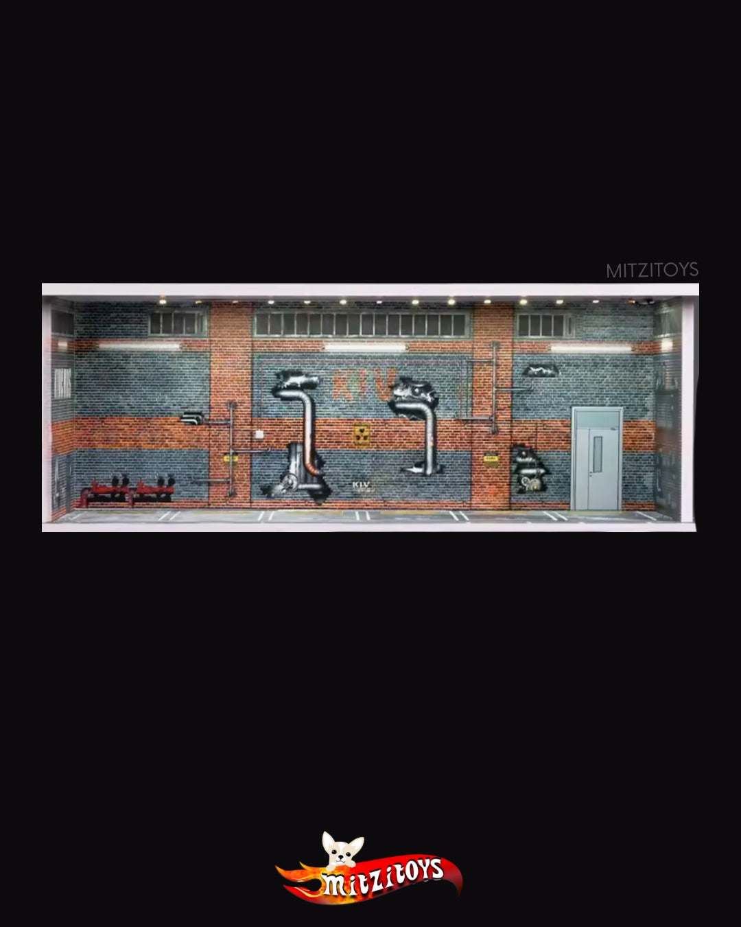 Diorama con Iluminación LED para 6 Carros (Modelos Apilables) – Escala 1:64