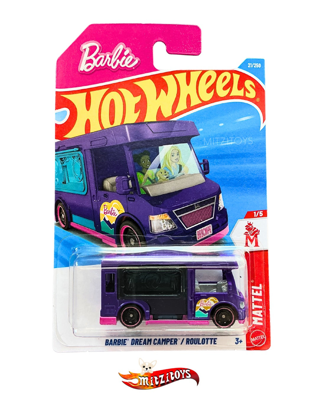 Barbie Dream Camper Purple / HW Screen Time 1/5 (21/250) - Hot Wheels básico