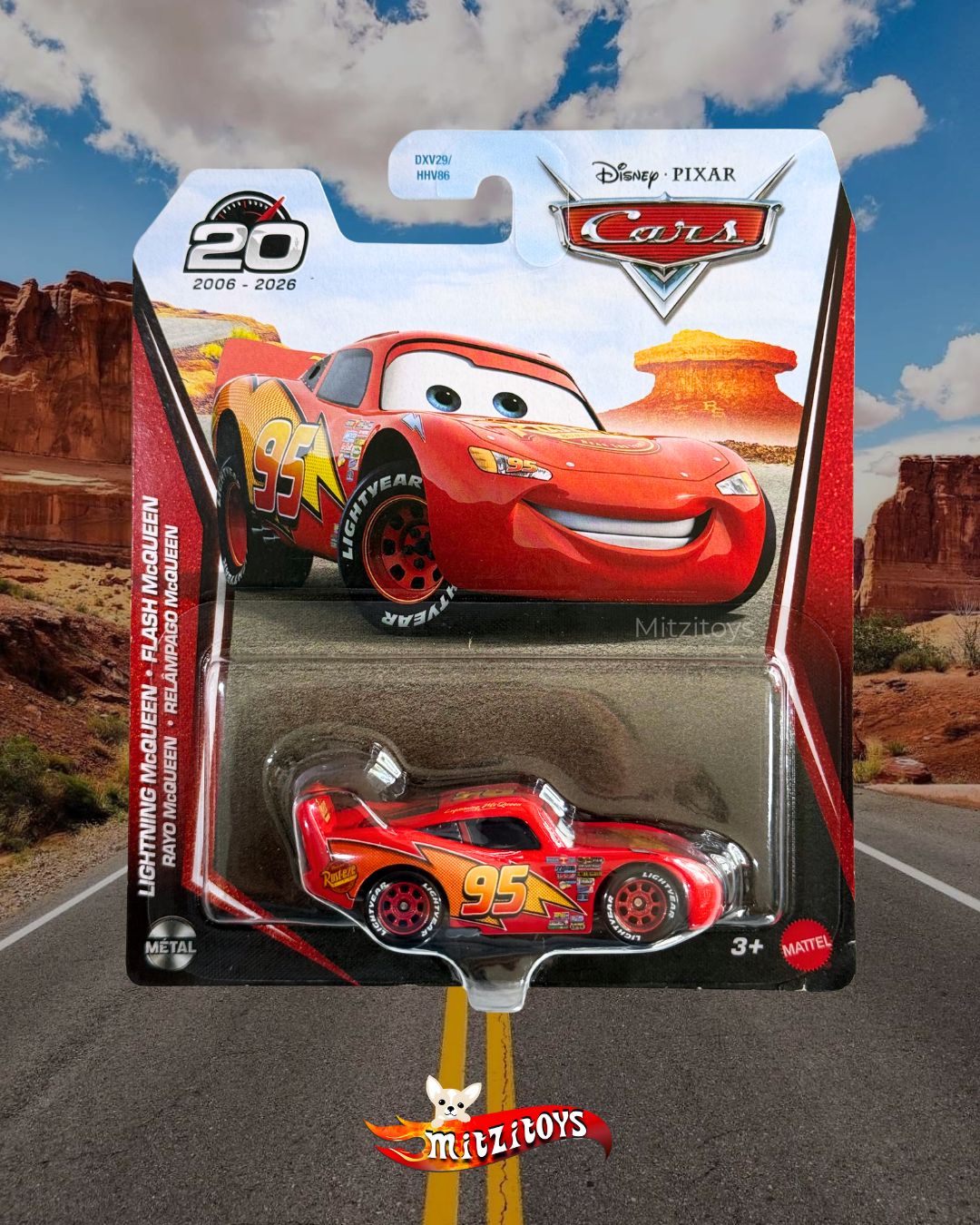Lightning McQueen llanta de lado (Rayo McQueen) - Disney Pixar Cars 20th Anniversary